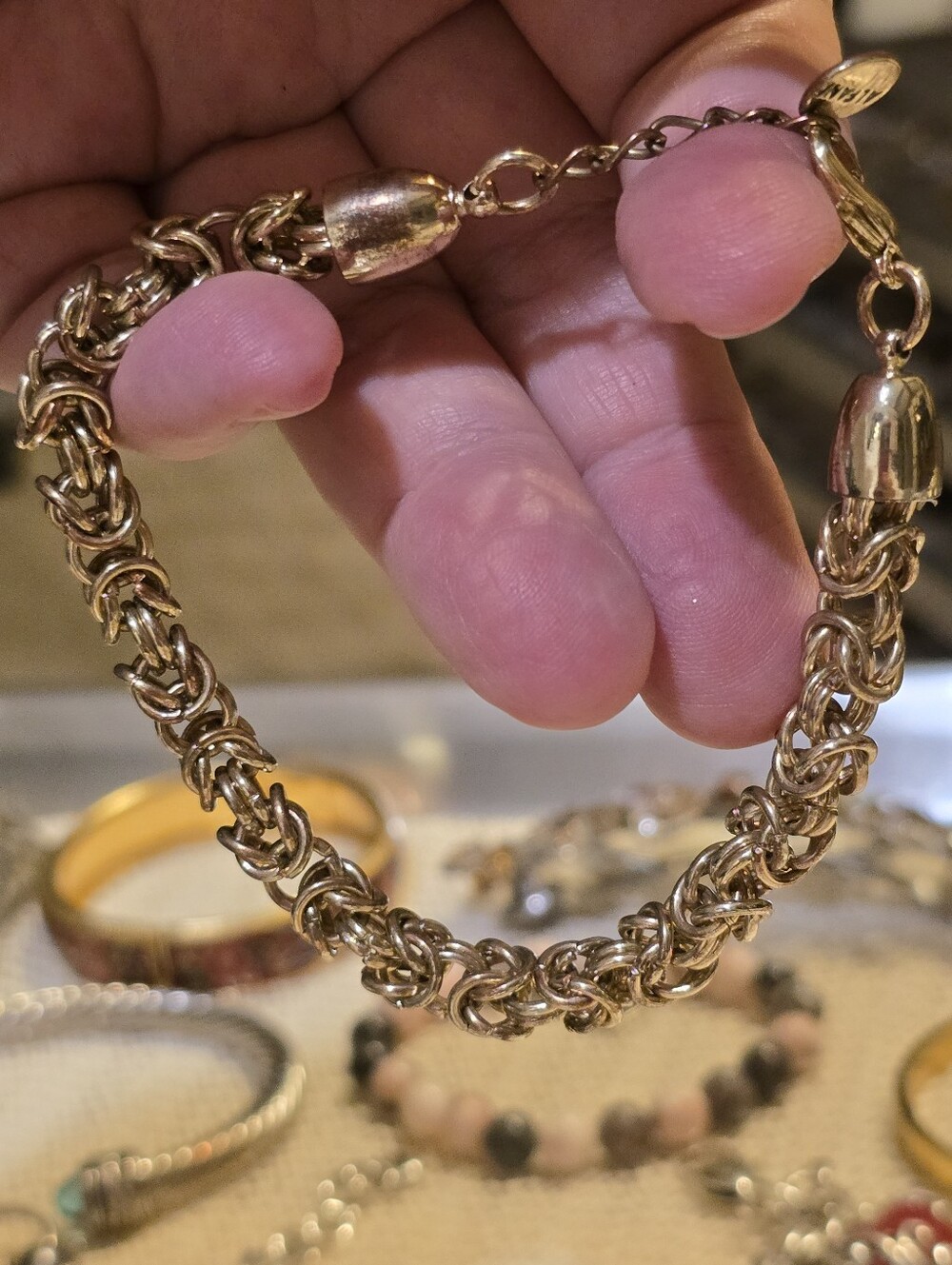 Gold-Tone Alfani Chain Bracelet with Pink Accents